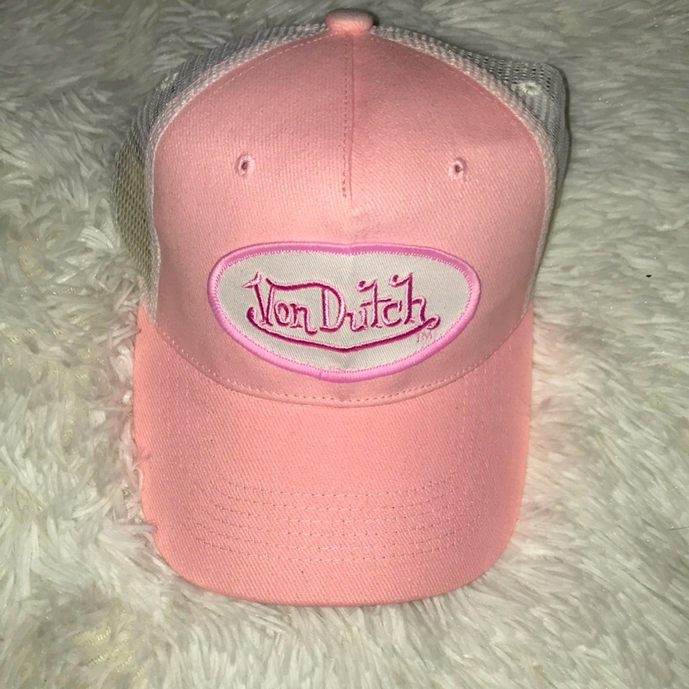 Von Dutch Pink Mesh Back Trucker Hat